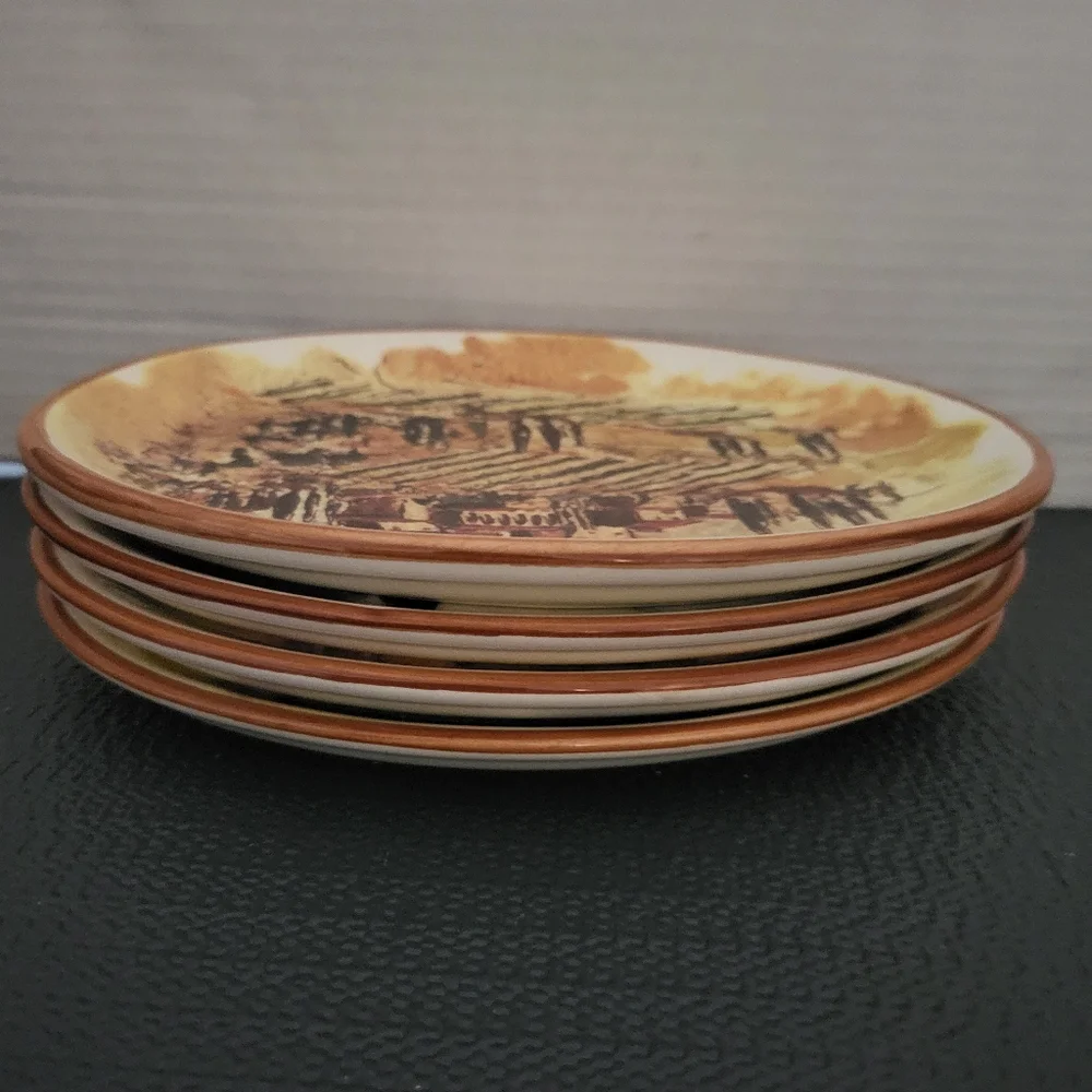 Williams Sonoma Tuscan Landscape Appetizer Plate Set Of 4.